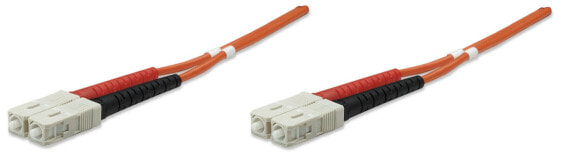 Intellinet Fiber Optic Patch Cable - OM2 - SC/SC - 3m - Orange - Duplex - Multimode - 50/125 µm - LSZH - Fibre - Lifetime Warranty - Polybag - 3 m - OM2 - SC - SC