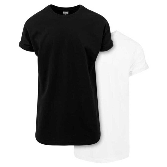 URBAN CLASSICS Pre-Pack Long Shaped Turnup short sleeve T-shirt 2 units