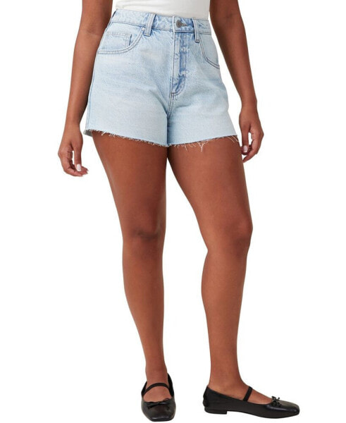 Women's Curvy High Mom Denim Shorts