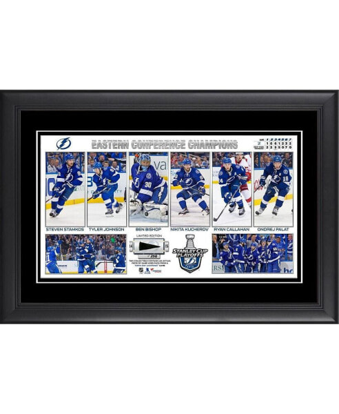 Tampa Bay Lightning 2015 Eastern Conference Champions Framed Panoramic with Piece of Game-Used Puck - Limited Edition of 250