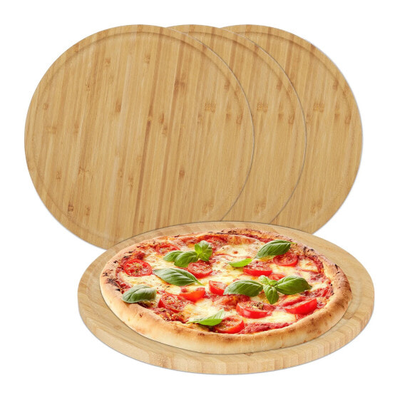 Bambus Pizzateller im 4er Set