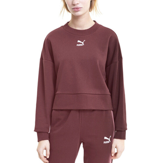 Puma Classics Cropped Crew Neck Sweatshirt Womens Size XL 597637-18