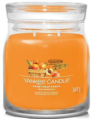 Duftkerze im Glas Farm Fresh Peach mit 2 Dochten - Yankee Candle Singnature 368 g