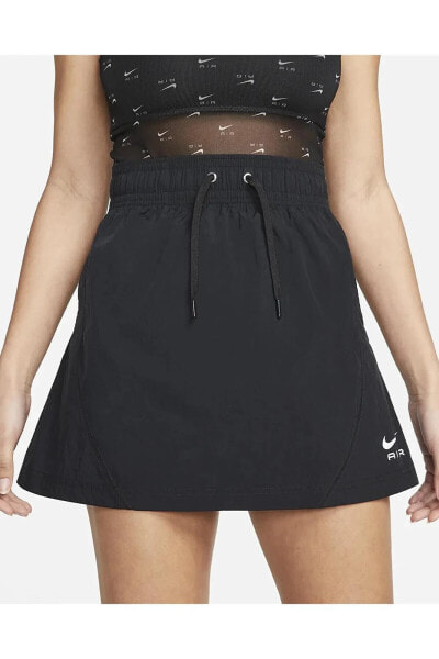 Спортивная юбка Nike Air Черная высокая талия из ткани