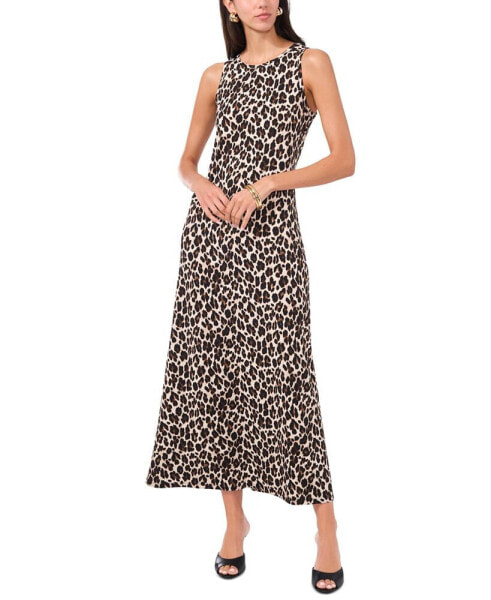 Women's Printed Sleeveless Keyhole-Back Maxi Dress