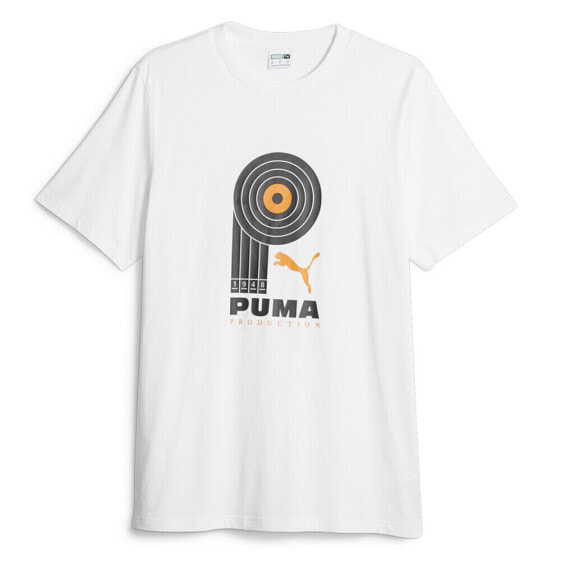 Puma Graphics Production Crew Neck Short Sleeve T-Shirt Mens White Casual Tops 6