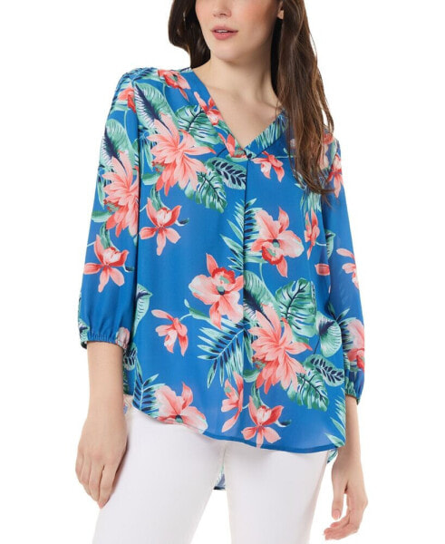 Women's Printed Kelly V-Neck Blouse