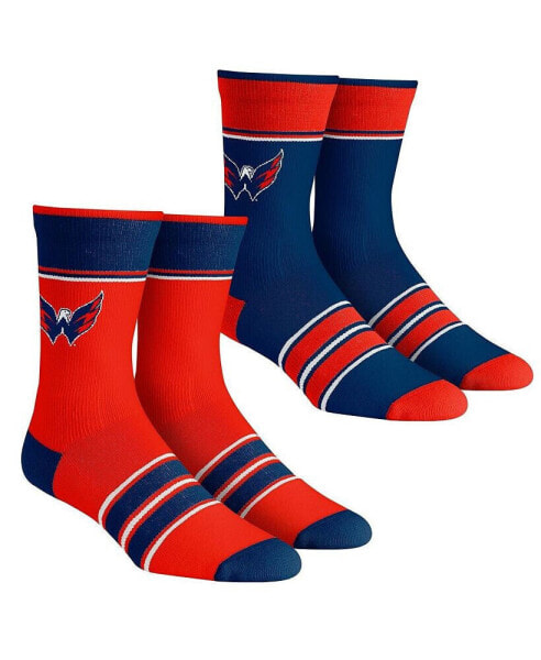 Youth Big Boys and Girls Socks Washington Capitals Multi-Stripe 2-Pack Team Crew Sock Set