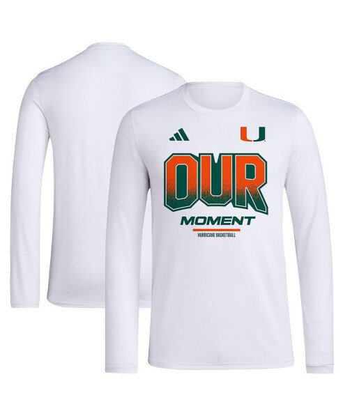 Men's and Women's White Miami Hurricanes 2024 On-Court Bench Our Moment Long Sleeve T-shirt