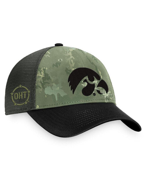 Men's Hunter Green, Gray Iowa Hawkeyes OHT Military-Inspired Appreciation Unit Trucker Adjustable Hat