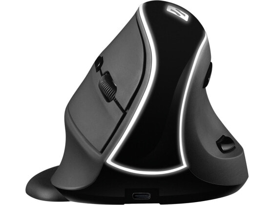 SANDBERG Wireless Vertical Mouse Pro - Right-hand - Vertical design - Optical - RF Wireless - 1600 DPI - Black