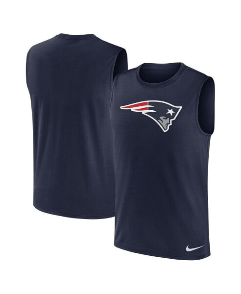 Men's Navy New England Patriots Blitz Legend Muscle Perform Tank Top