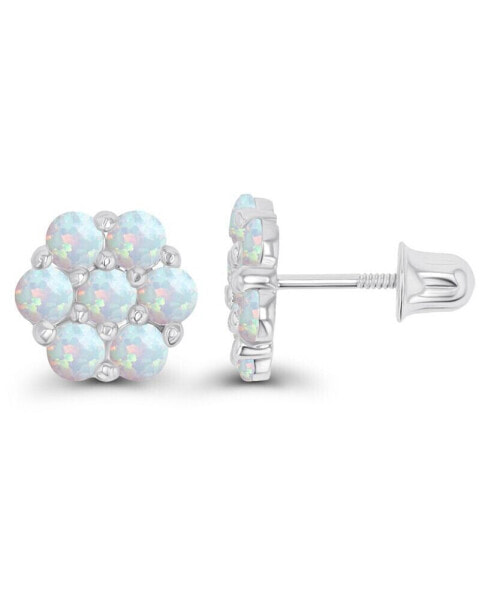 Серьги Macy's White Opal Round Flower