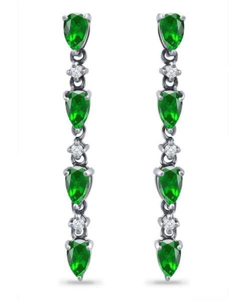 Серьги Giani Bernini Green Quartz Linear