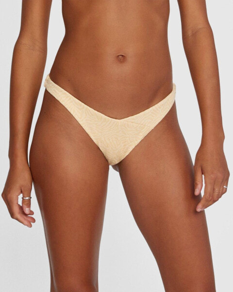 RVCA 280891 Women's Medium Coverage Bikini Bottom - Run Wild Medium (Apricot, L)