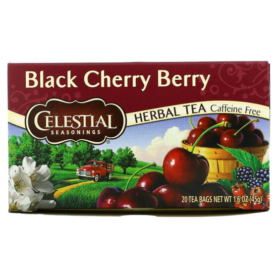 Травяной чай Celestial Seasonings, True Blueberry, без кофеина, 20 пакетиков по 1,6 унций (45 г)
