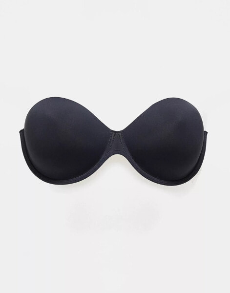 ASOS DESIGN moulded strapless backless bra with stick on wing in black