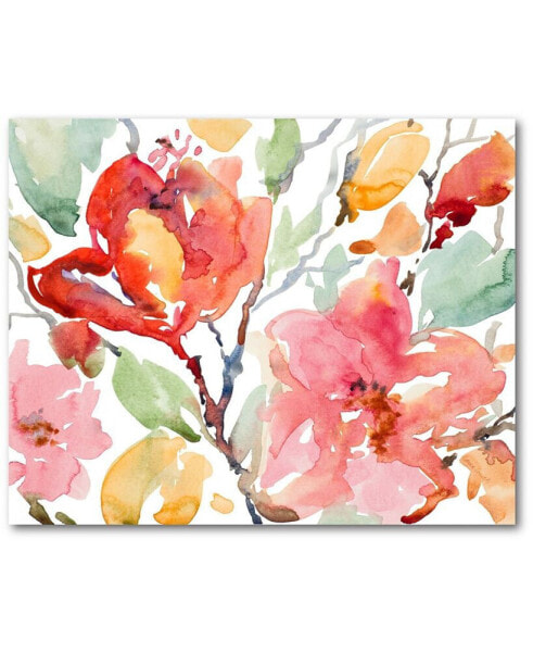 Watercolor Flowers 20" x 24" Gallery-Wrapped Canvas Wall Art