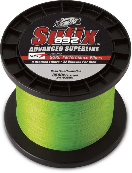 Sufix 832 Advanced Superline Braid 3500 Yds. Fishing Line- Lime -Pick Line Class