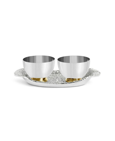 Shagreen Double Dish with Tray