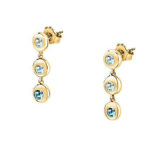 Semipreziose SAXN18 Topaz Gold Plated Dangle Earrings