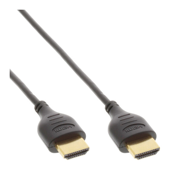 InLine High Speed HDMI Cable with Ethernet - AM/AM - super slim - black/gold - 1.5m