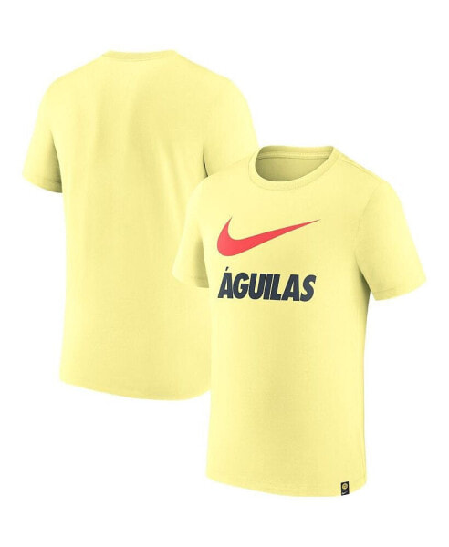 Men's Yellow Club America Swoosh Logo T-shirt