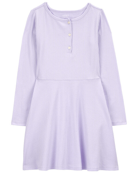 Kid Long-Sleeve Ribbed Dress 4