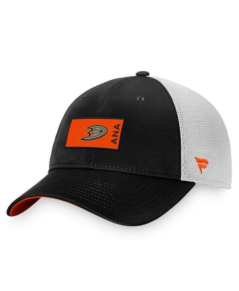 Аксессуары мужчин Fanatics черно-белая кепка тракер Anaheim Ducks Authentic Pro Rink Snapback Hat