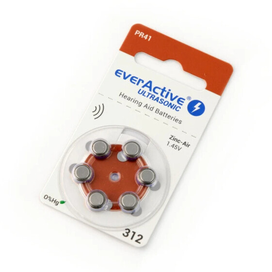 Hearing aid batteries - EverActive Ultrasonic 13 - 6pcs.