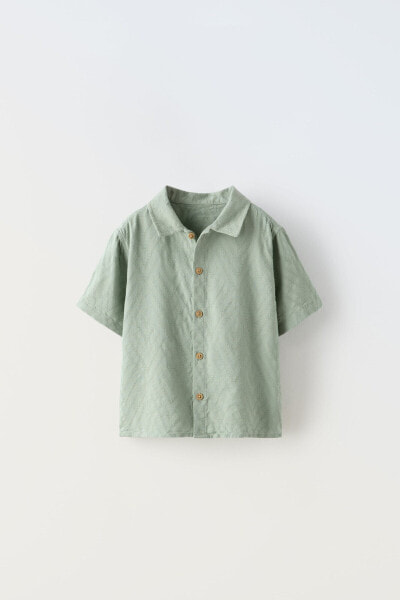 Textured cotton blend shirt