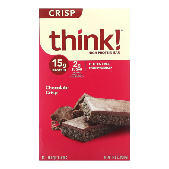High Protein Bar, Chocolate Crisp, 10 Bars, 1.48 oz (42 g)