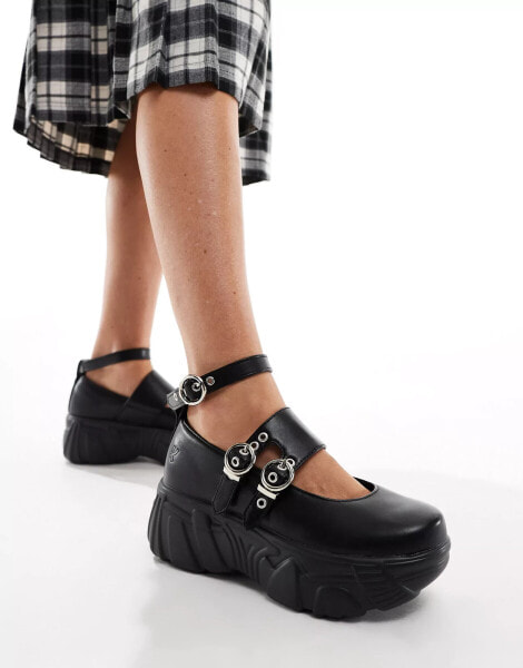 Koi Seraphon Mystic chunky shoes with buckles in black