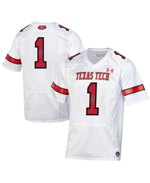 Men's #1 White Texas Tech Red Raiders Throwback Replica Jersey