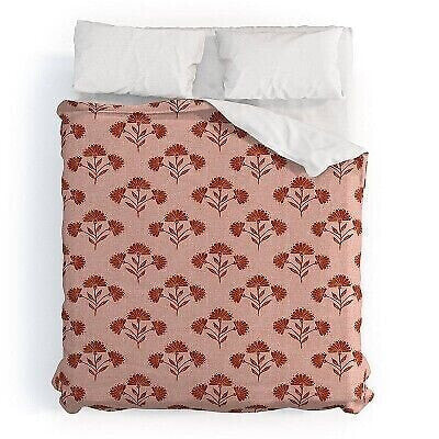 Full/Queen Suri Floral Cherry Schatzi Brown Duvet Cover Set Pink - Deny Designs