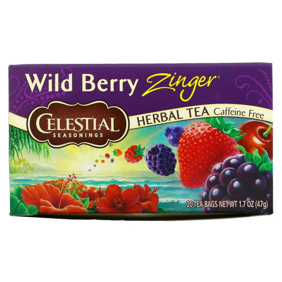 Травяной чай без кофеина Celestial Seasonings Wild Berry Zinger 20 пакетиков, 47 г