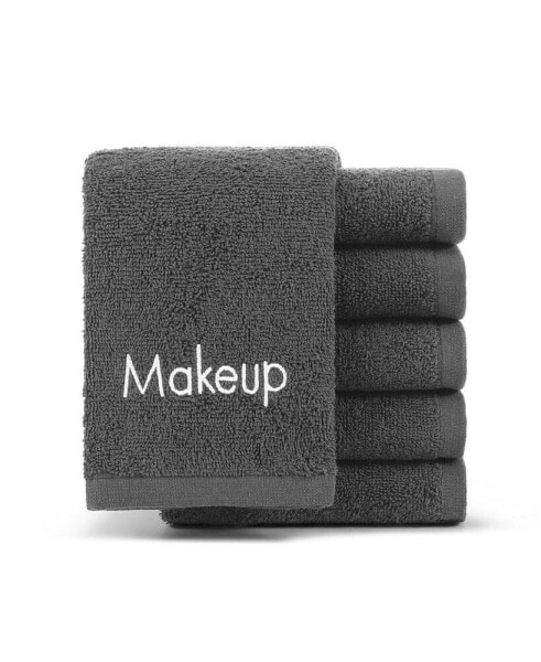 Embroidered Makeup Remover Towels (Pack of 6) , 13x13 in., Color Options, 100% Cotton Washcloths