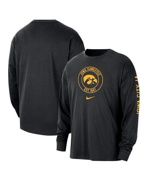 Men's Black Iowa Hawkeyes Heritage Max90 Long Sleeve T-shirt