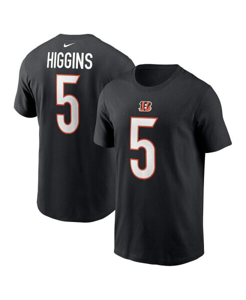 Men's Tee Higgins Black Cincinnati Bengals Player Name and Number T-shirt