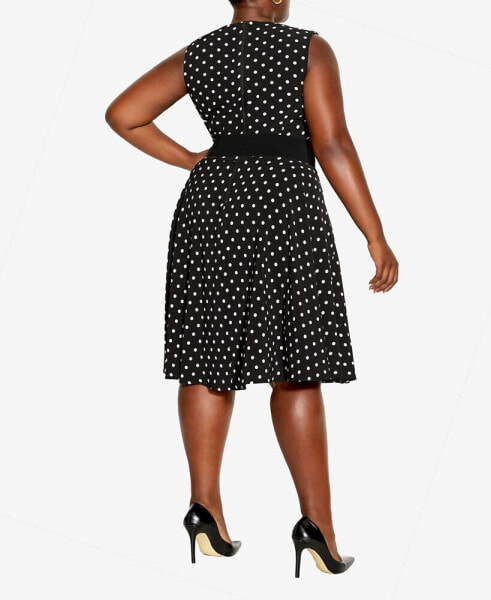 Plus Size Vintage Spot Mini Dress