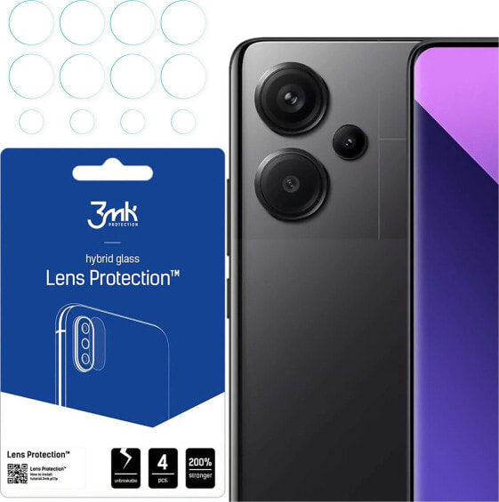 3MK Szkło hybrydowe na aparat Xiaomi Redmi Note 13 Pro+ Plus osłona na obiektyw 3mk Lens Protection 4x zestaw