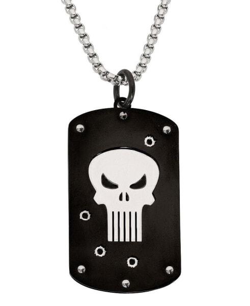 The Punisher Stainless Steel (316L) Pendant, 22'' Box Chain