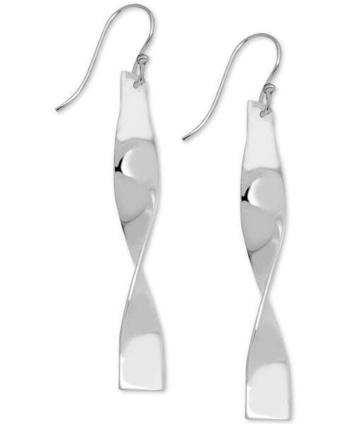 And Now This Twisted Bar Drop Earrings in Silver-Plate