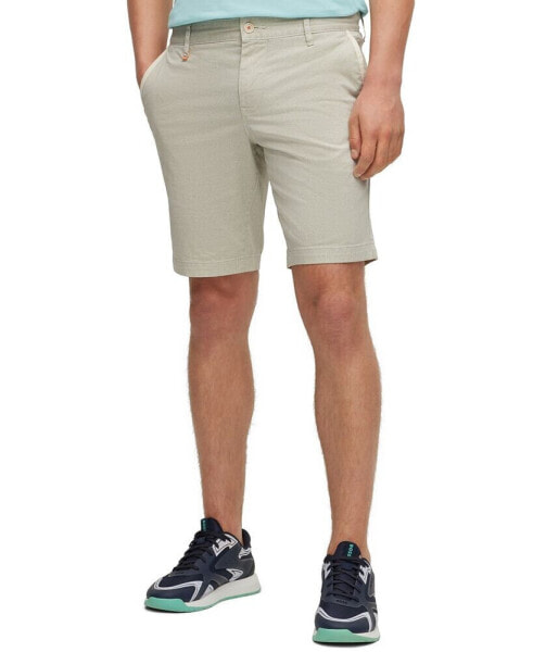 Men's Slim-Fit Printed Stretch-Cotton Twill Shorts