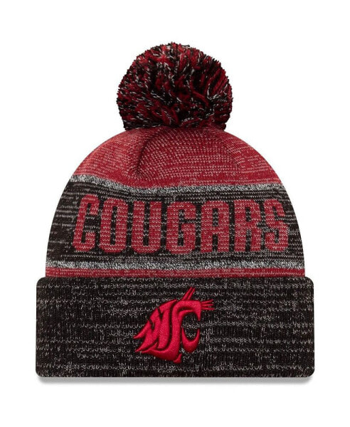 Men's Crimson Washington State Cougars Team Freeze Cuffed Knit Hat with Pom