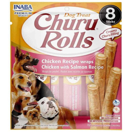 CHURU Rolls Recipe Chicken Salmon 12g Dog Snack 8 Units