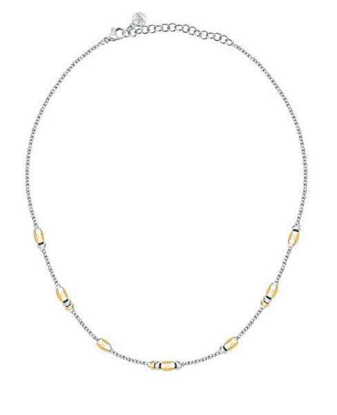 Decent bicolor necklace with beads Colori SAXQ04