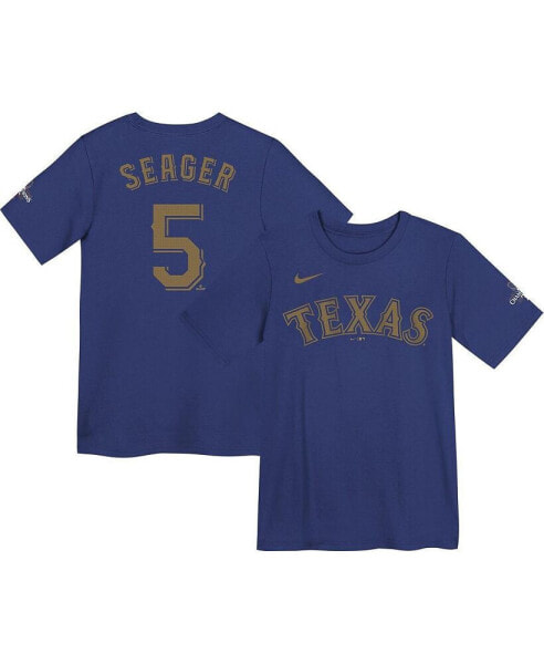 Toddler Corey Seager Blue Texas Rangers 2024 Gold Collection Name Number T-Shirt