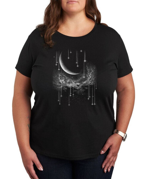 Falling Stars Plus Size Graphic T-Shirt