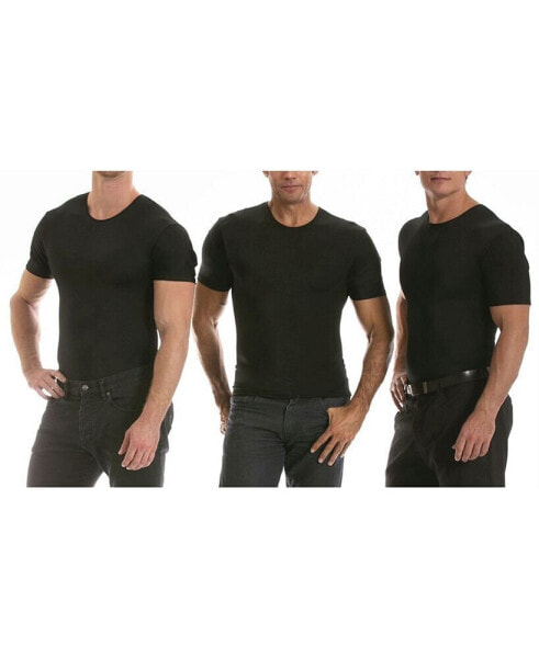 Men's Big & Tall Insta Slim 3 Pack Compression Short Sleeve Crew-Neck T-Shirts